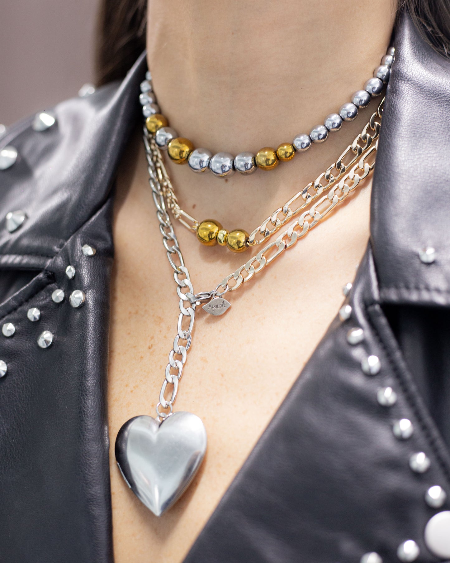 Chunky Heartbeat Reliquary Necklace