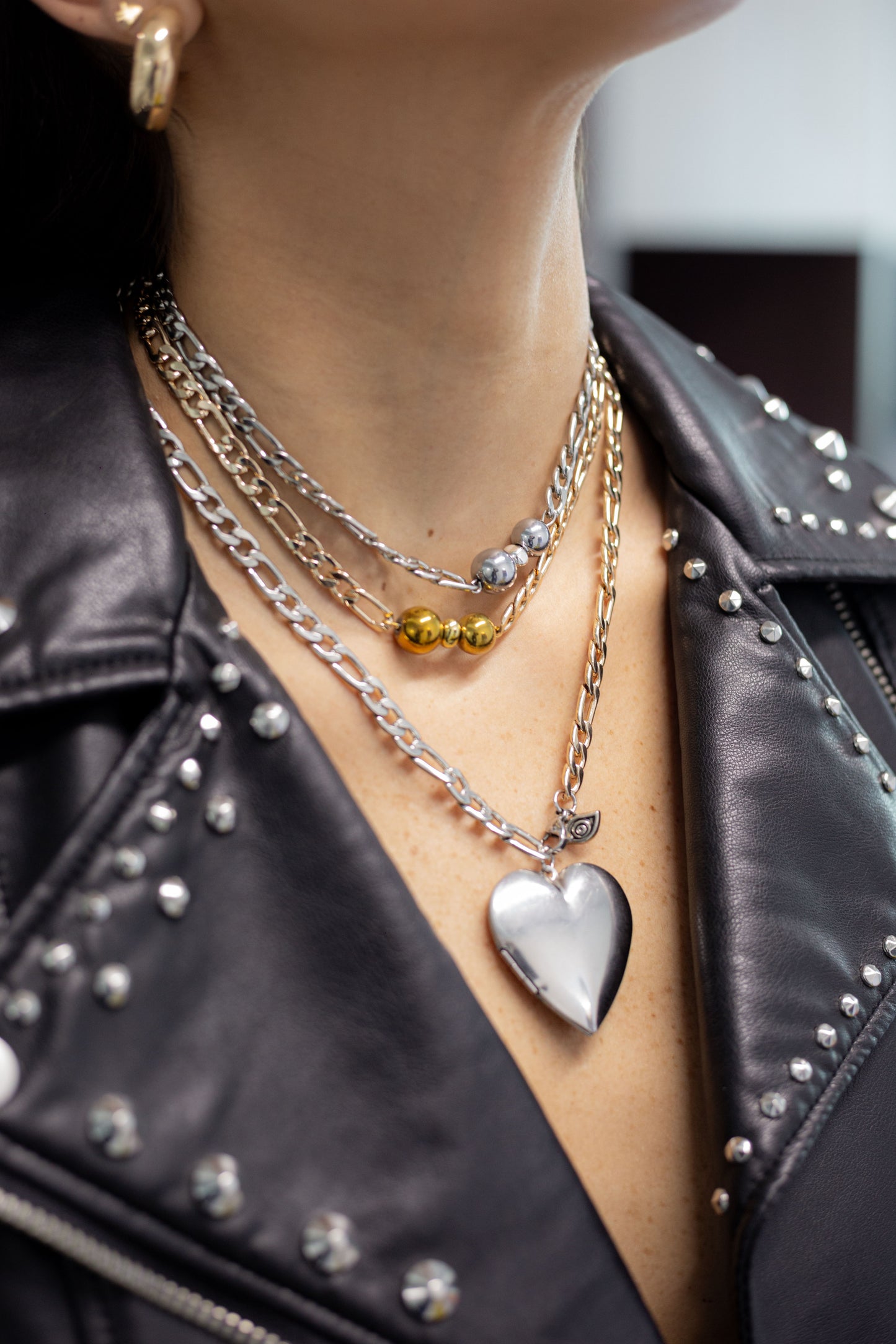 Chunky Heartbeat Reliquary Necklace