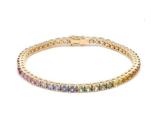 Rainbow Sapphire Tennis Bracelet