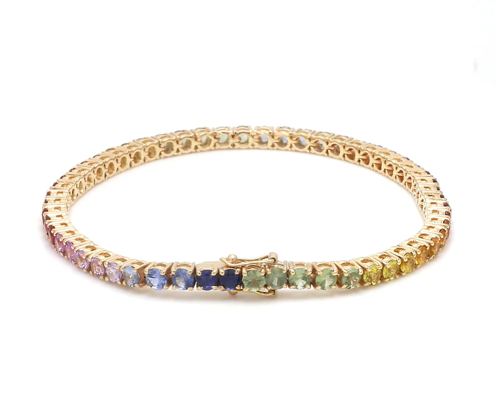 Rainbow Sapphire Tennis Bracelet