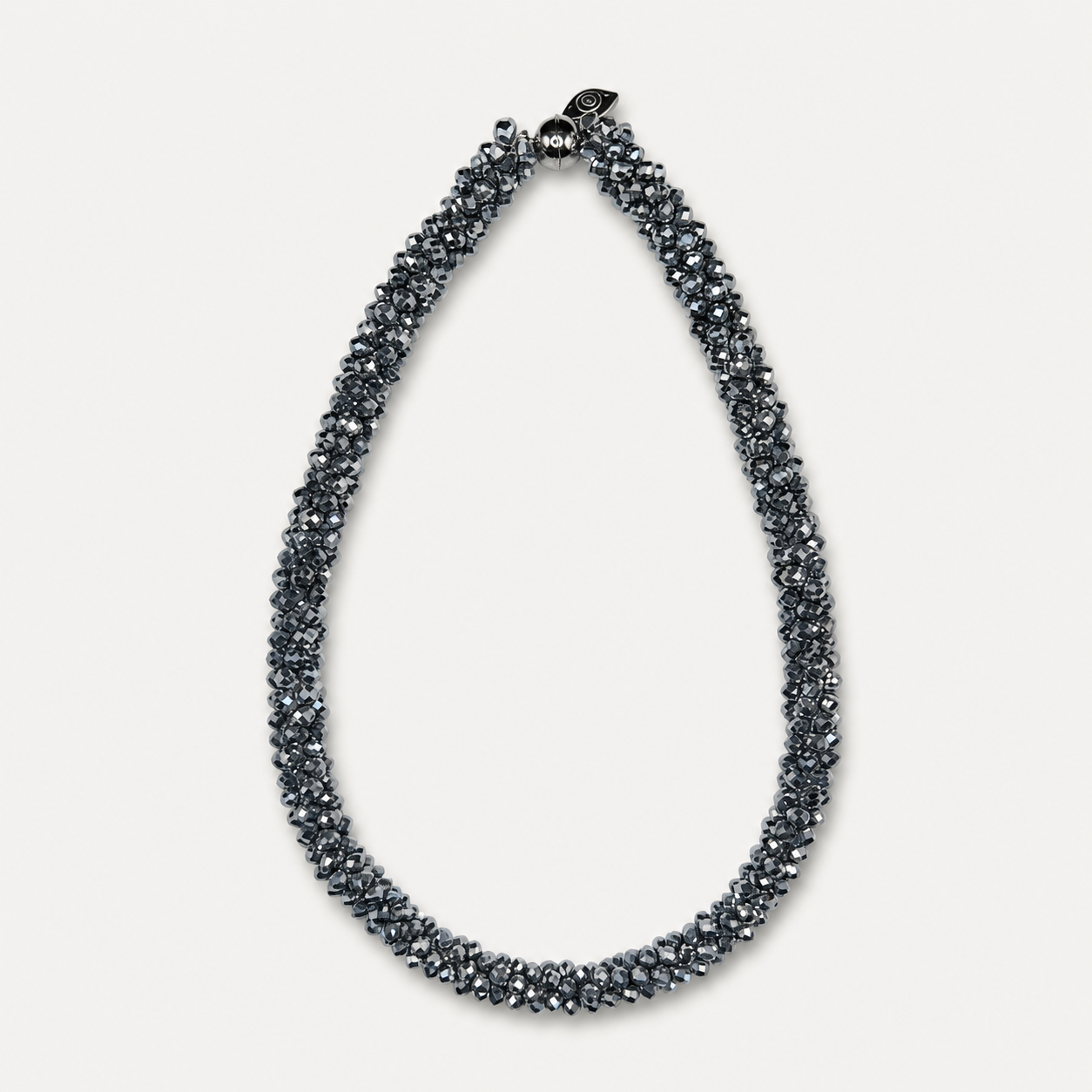 Magnet Crystal Necklace Silver