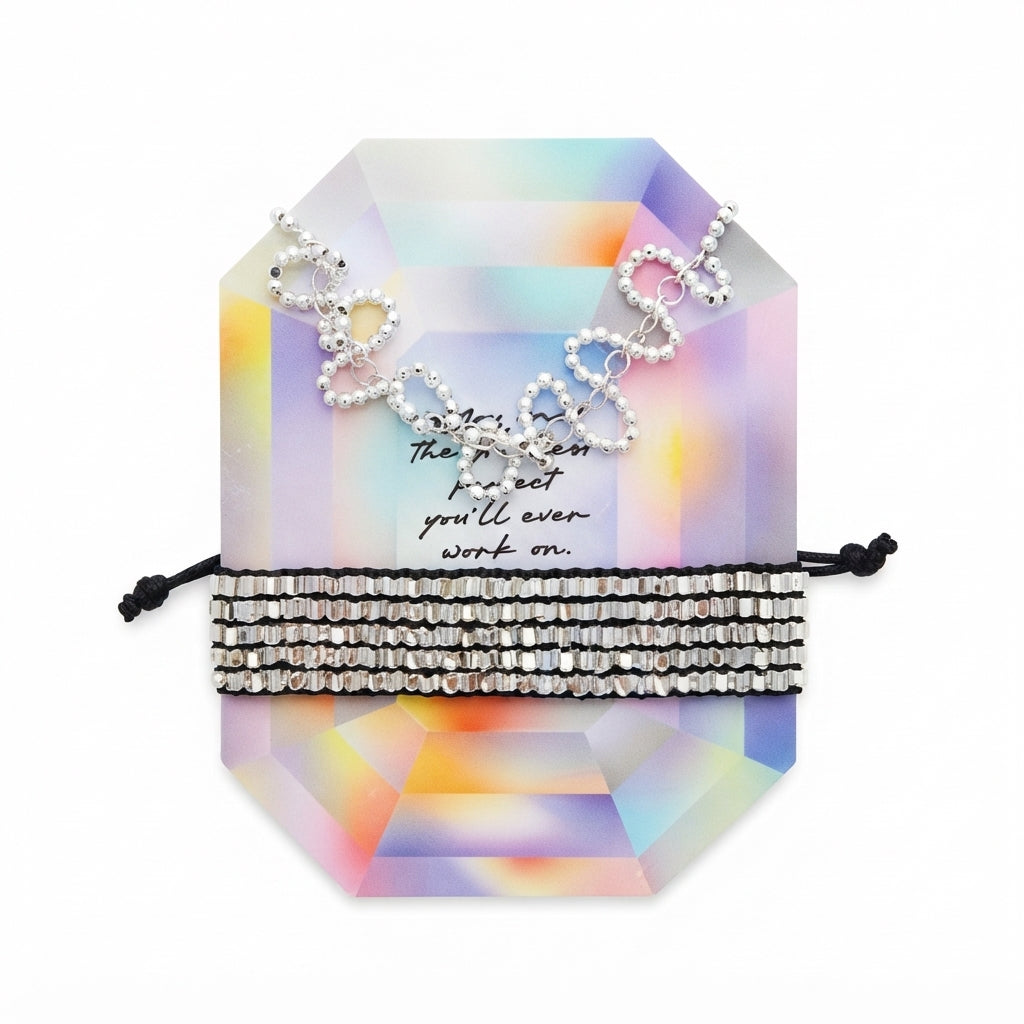 Silver Crystal Wave Necklace + Talesh Silver