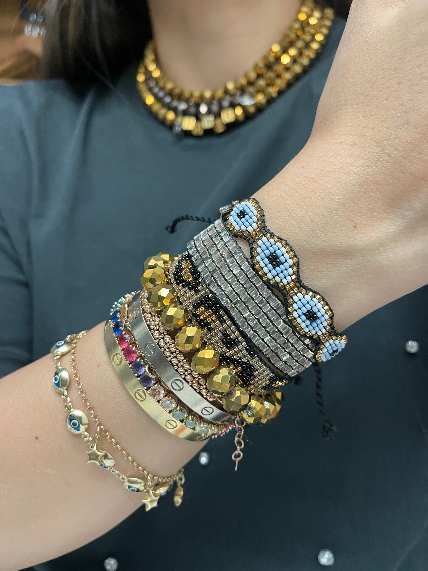 Baby Evil Eye Light Blue Gold