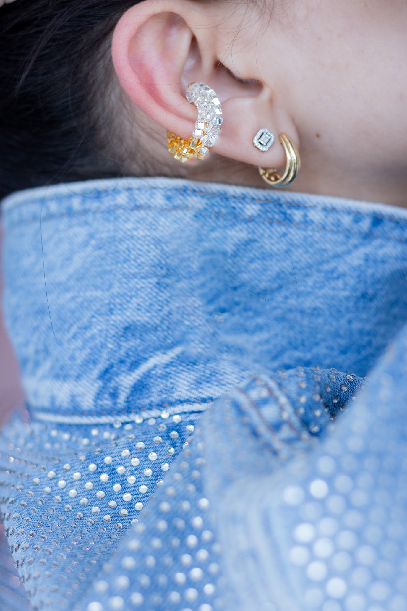 Talesh Gold and Silver Ear Cuff