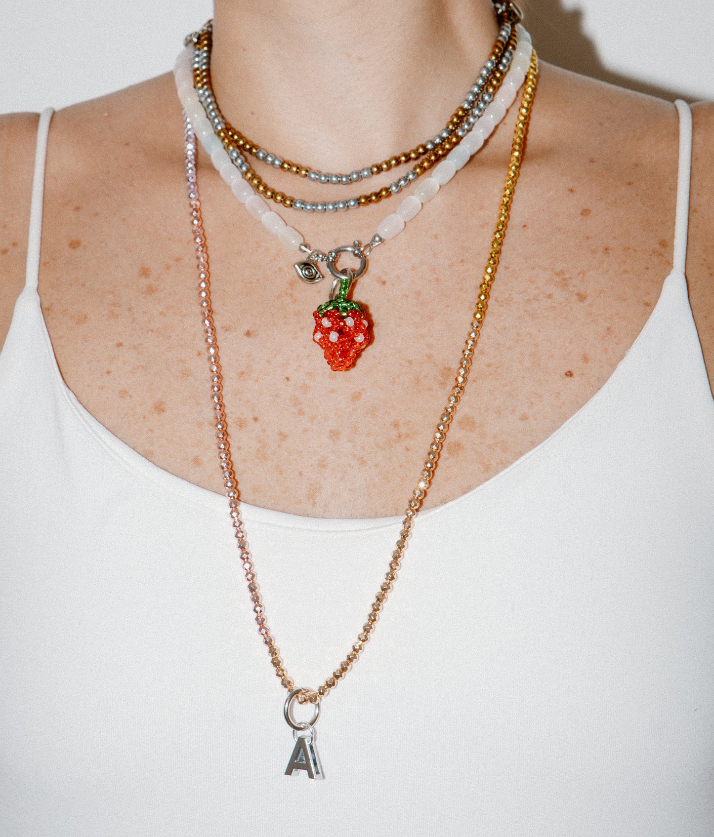 Crystal Necklace Latte