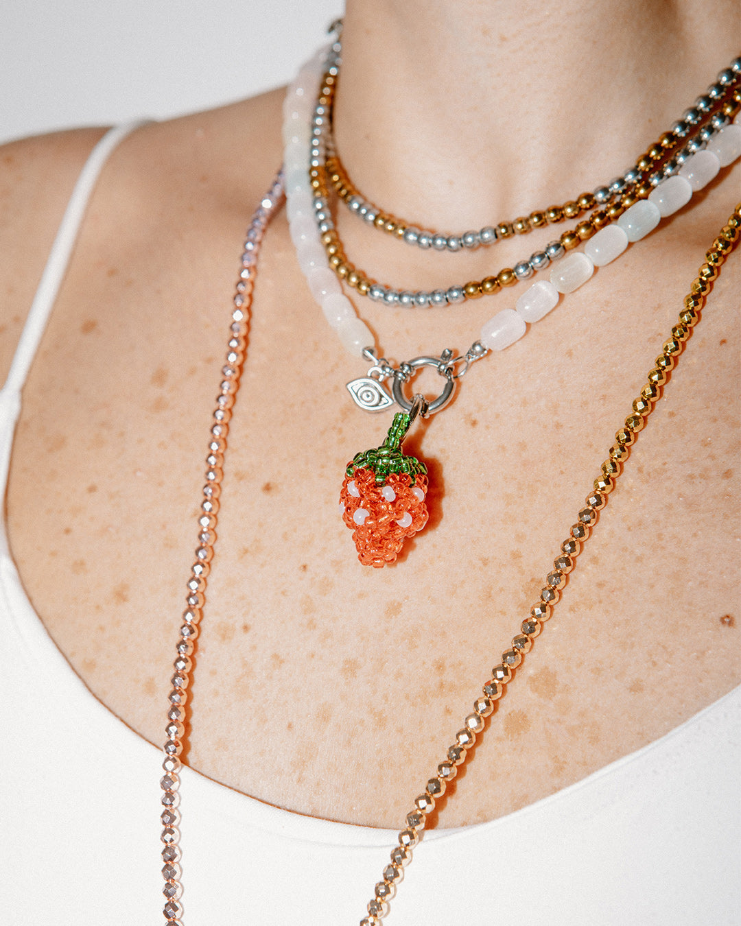Crystal Necklace Latte