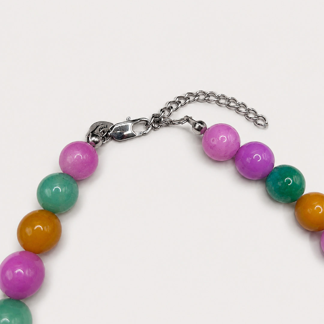 Pink and Green Natural Stone Necklace