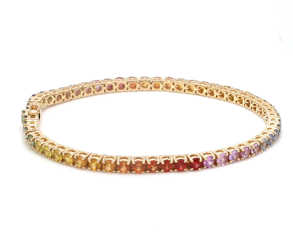 Rainbow Sapphire Tennis Bracelet