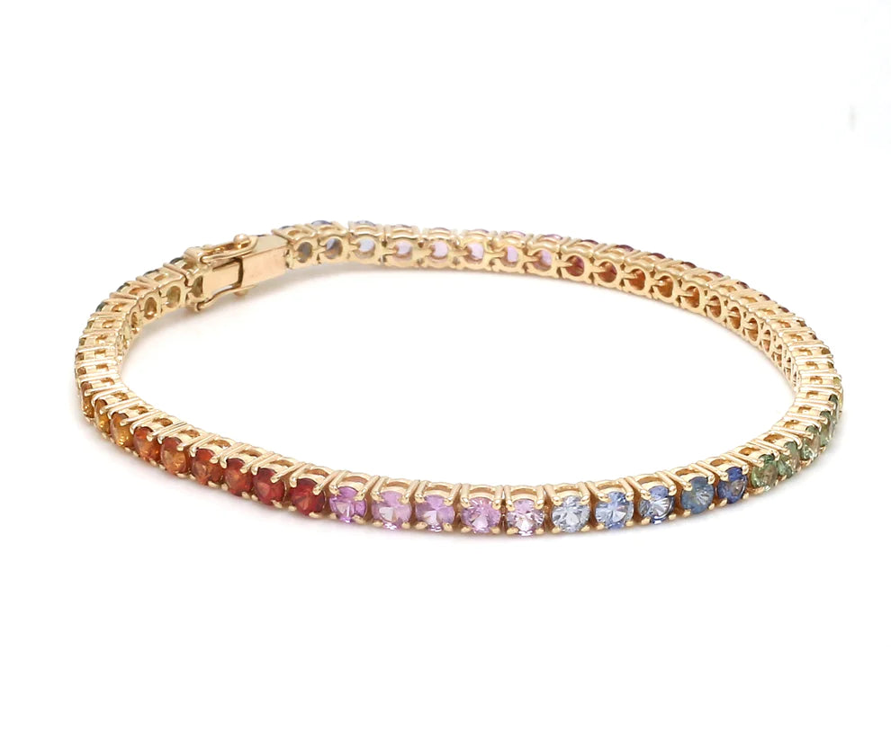 Rainbow Sapphire Tennis Bracelet