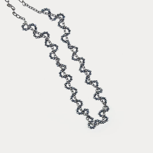 Gray Crystal Wave Necklace