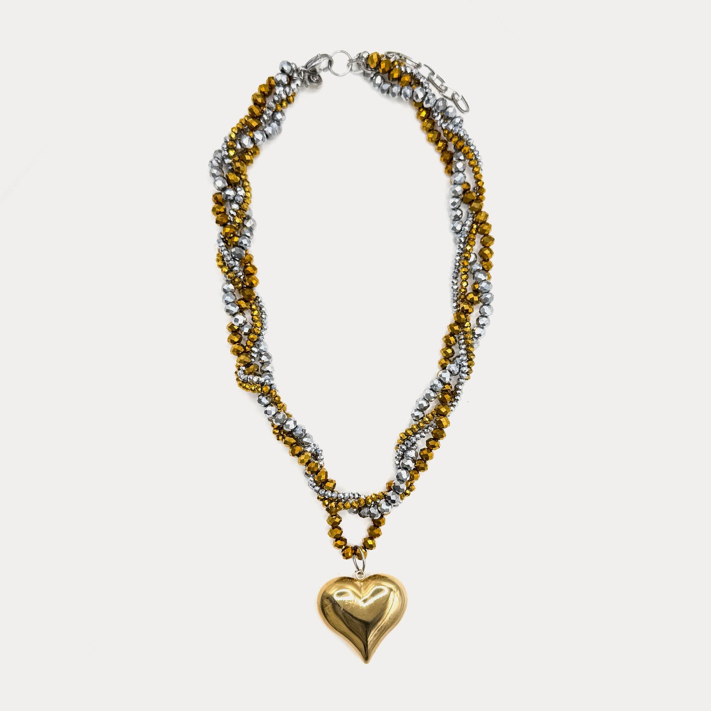 Gold and Silver Love Twist Necklace