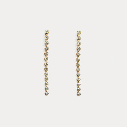 Gold Diamond Long Earrings - PREORDER