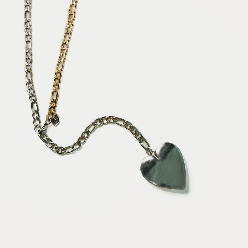 Chunky Heartbeat Reliquary Necklace