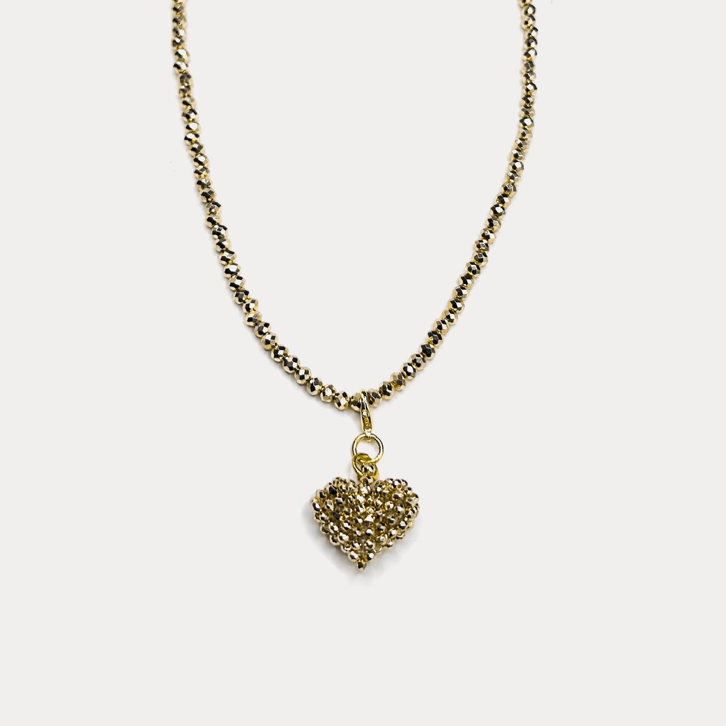 Crystal Heart Necklace Gold