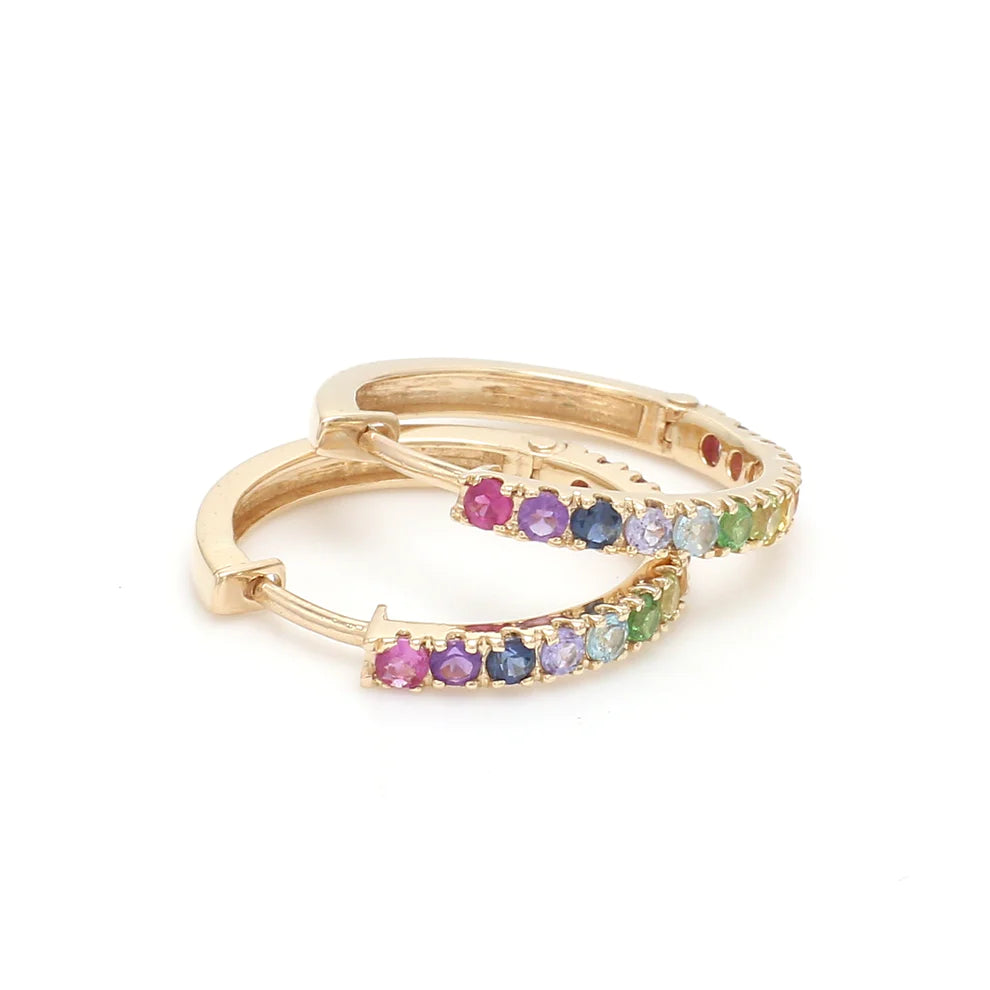 Colorful Gemstone Mini Hoops