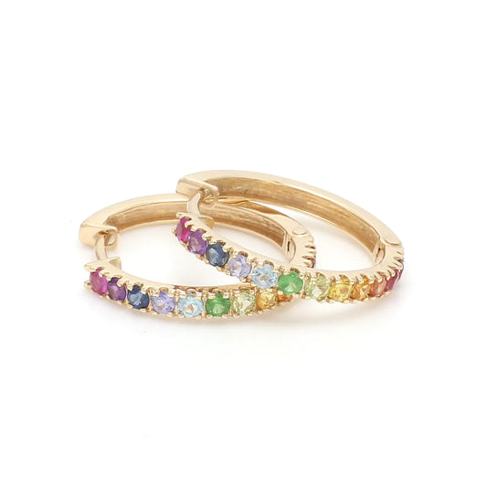 Colorful Gemstone Mini Hoops