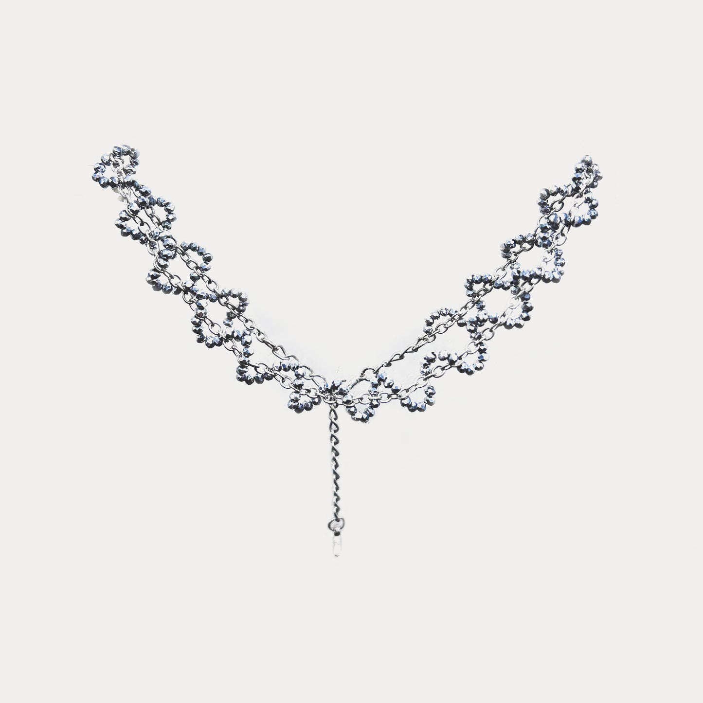 Silver Crystal Wave Necklace