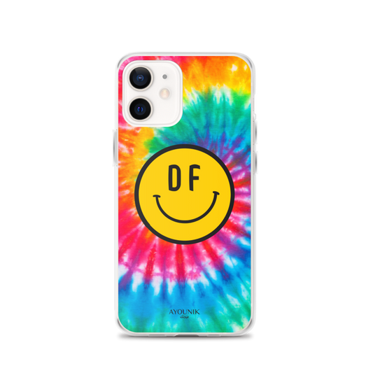 Smiley Personalize Tie Dye Phone Case