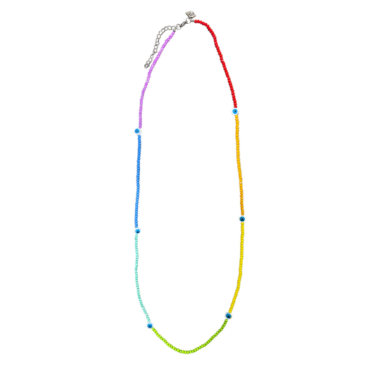 Rainbow Evil Eye Necklace.