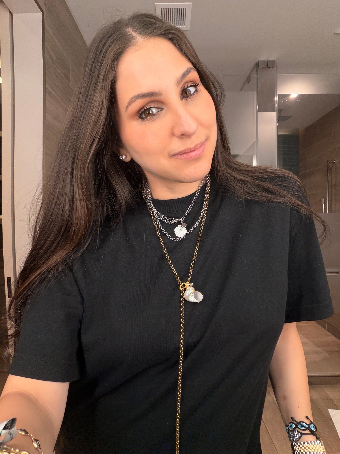Mother of Pearl Silver Necklace