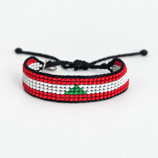 Lebanon flag bracelet