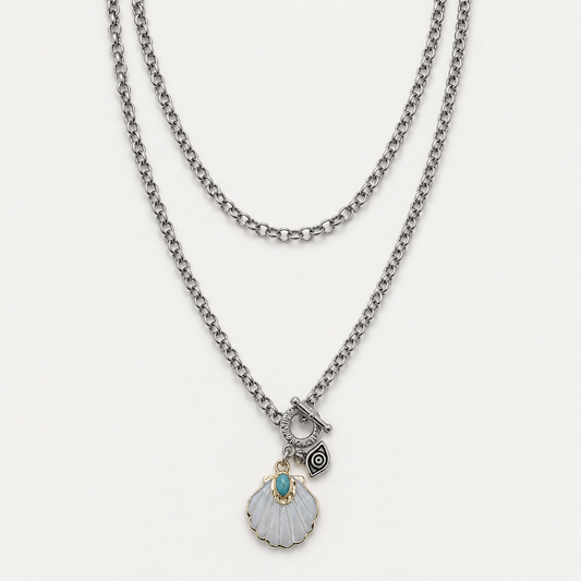 Mother of Pearl Silver Necklace