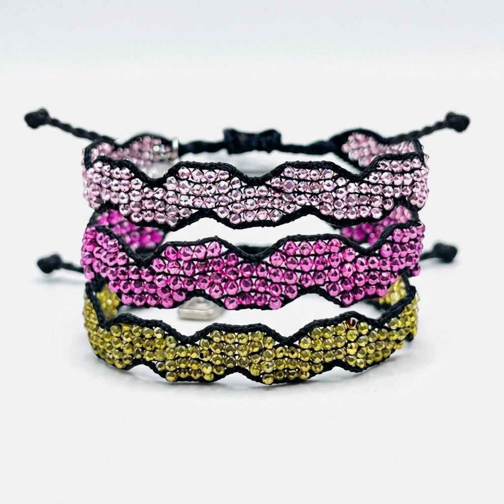 Waves: Magenta, Bright Pink, Dark Gold