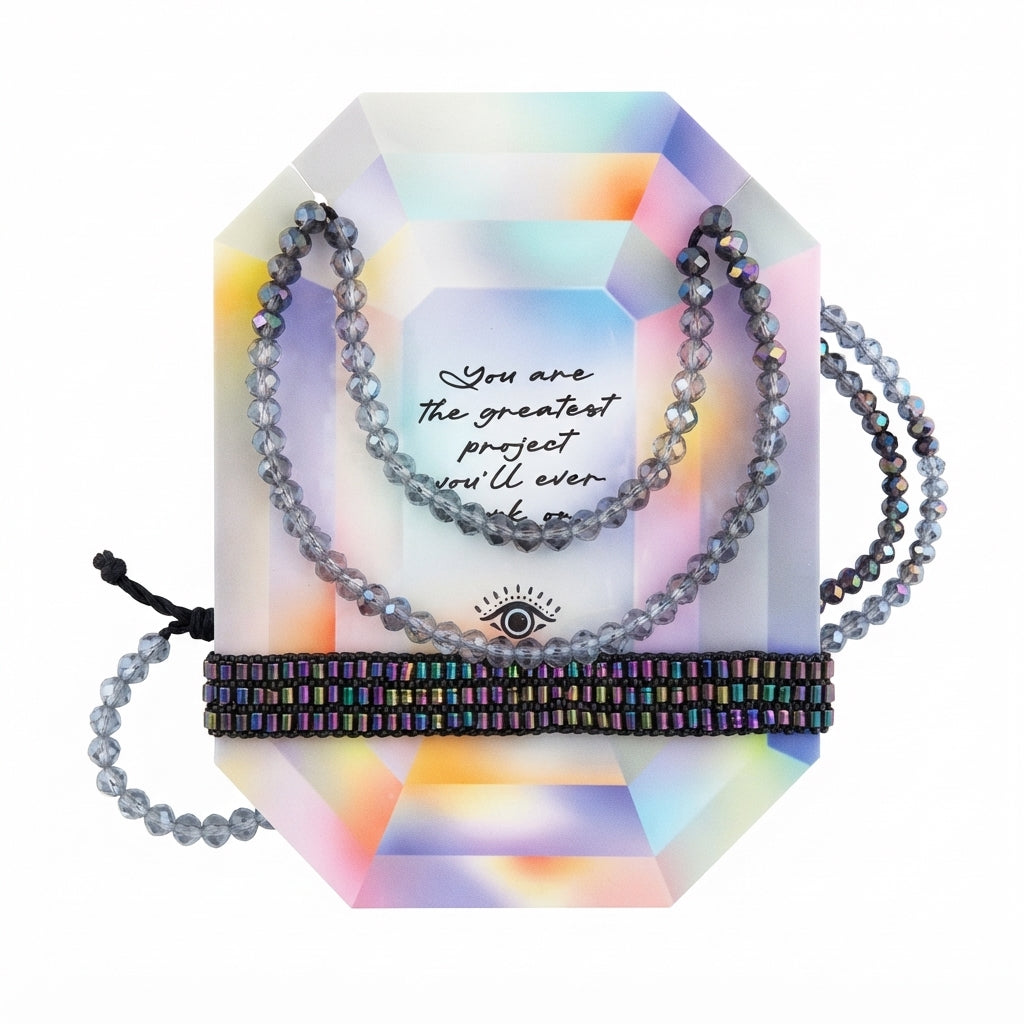 Black Berry Necklace + Baby Talesh Purple Holographic