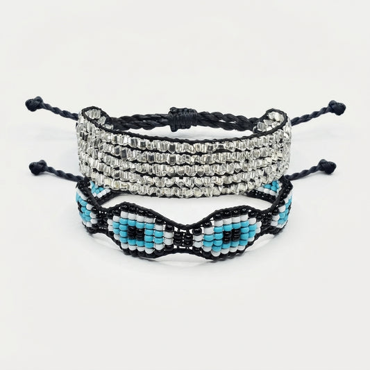 Talesh Silver + Baby Evil Eye Blue