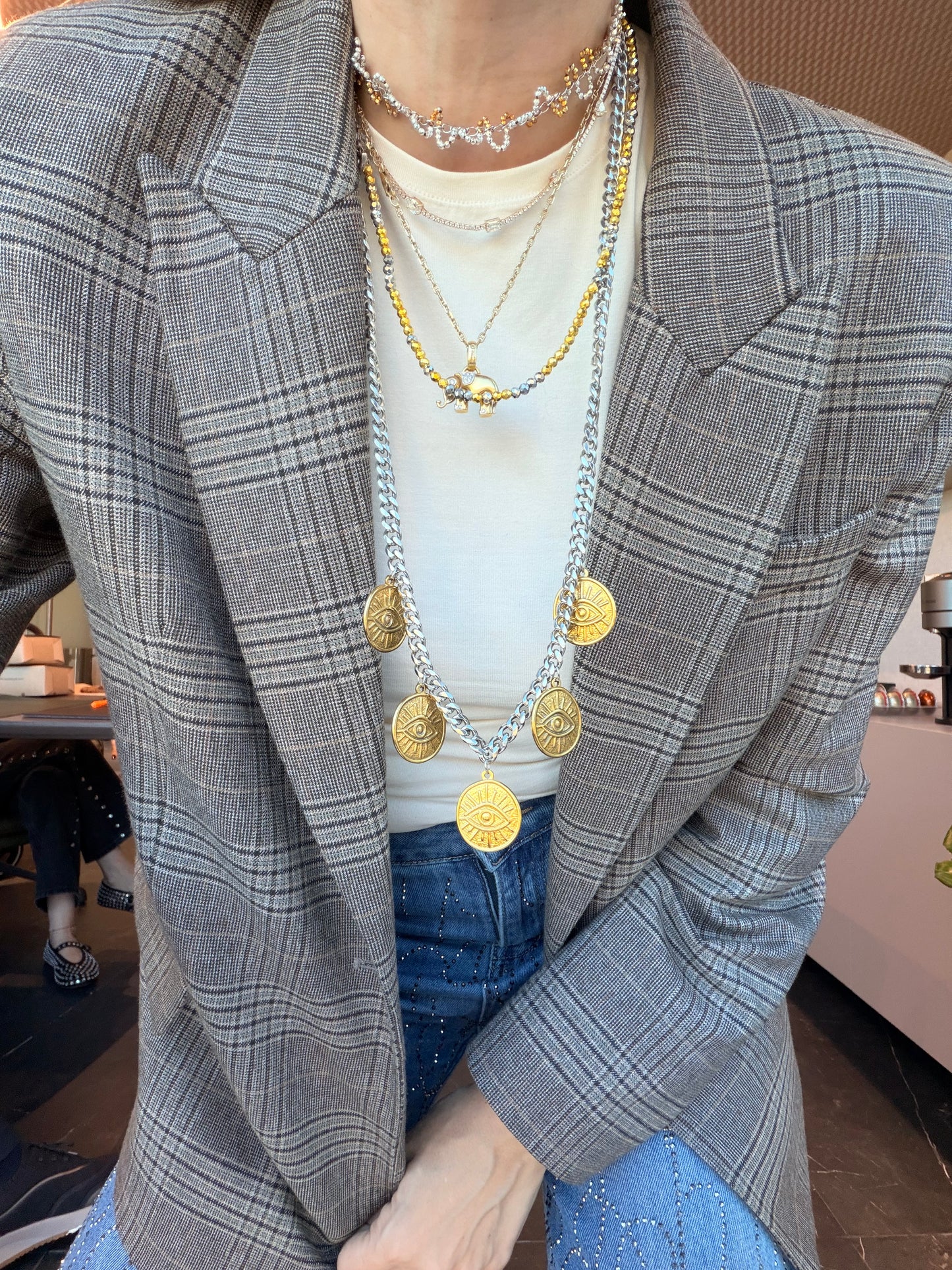 Eye Lucky Coin Necklace