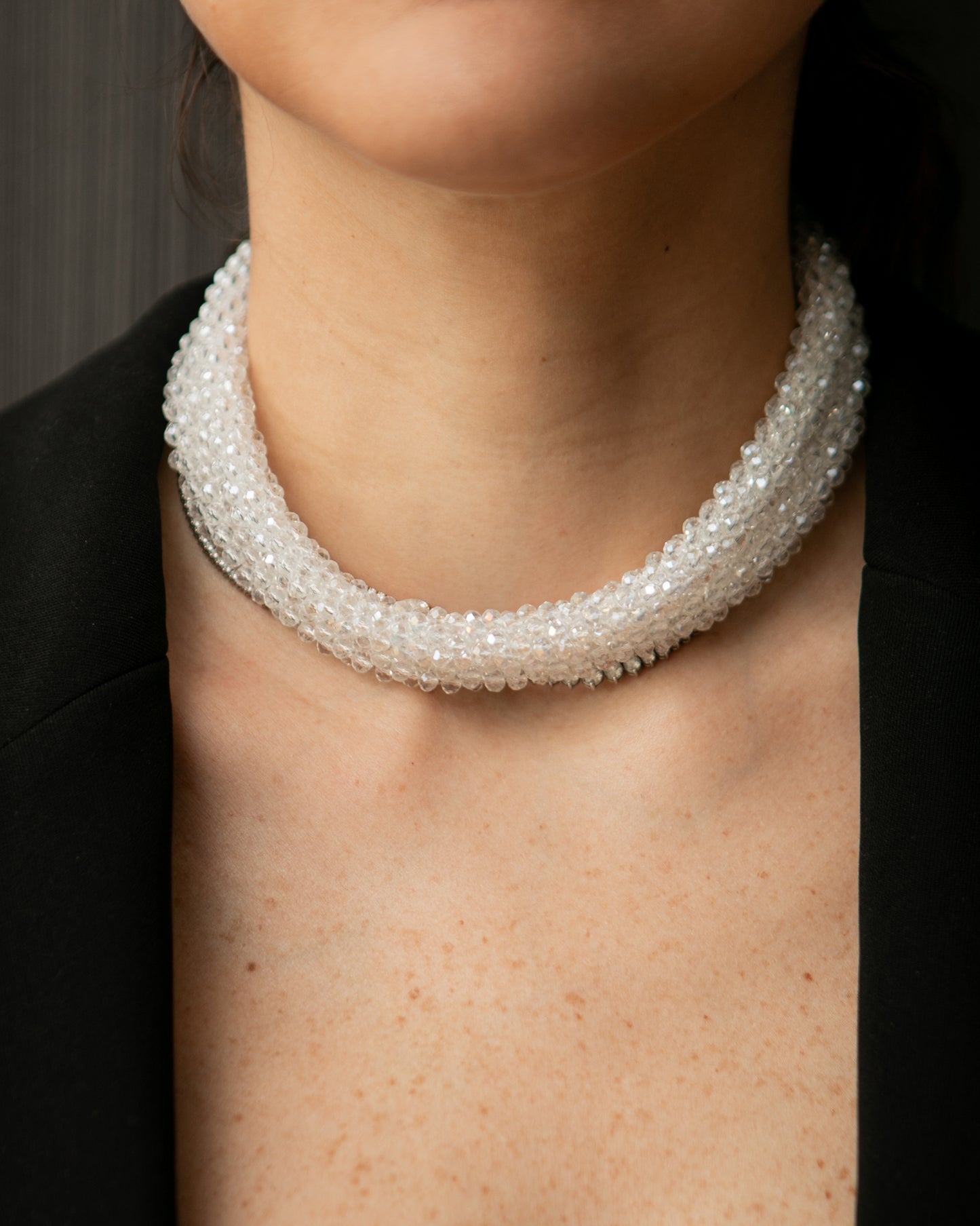 Magnet Crystal Necklace Clear