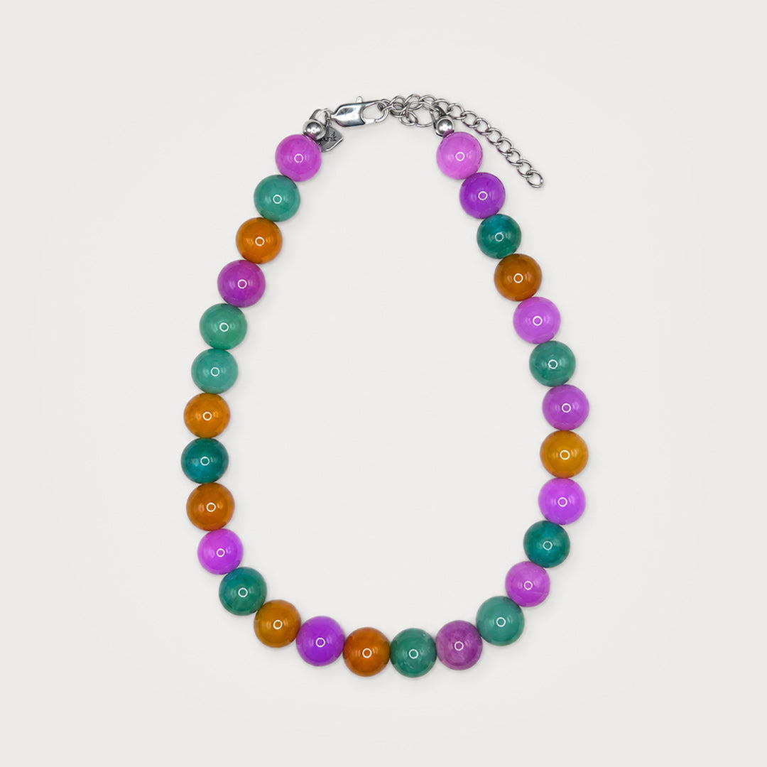 Pink and Green Natural Stone Necklace