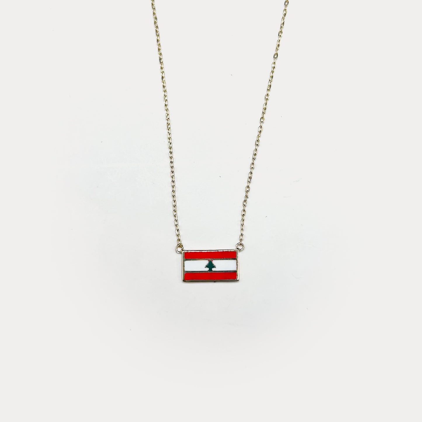 Lebanon Flag Gold Necklace - Made to Order