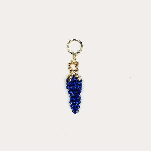 Crystal Cornicello Charm Deep Blue/ Gold