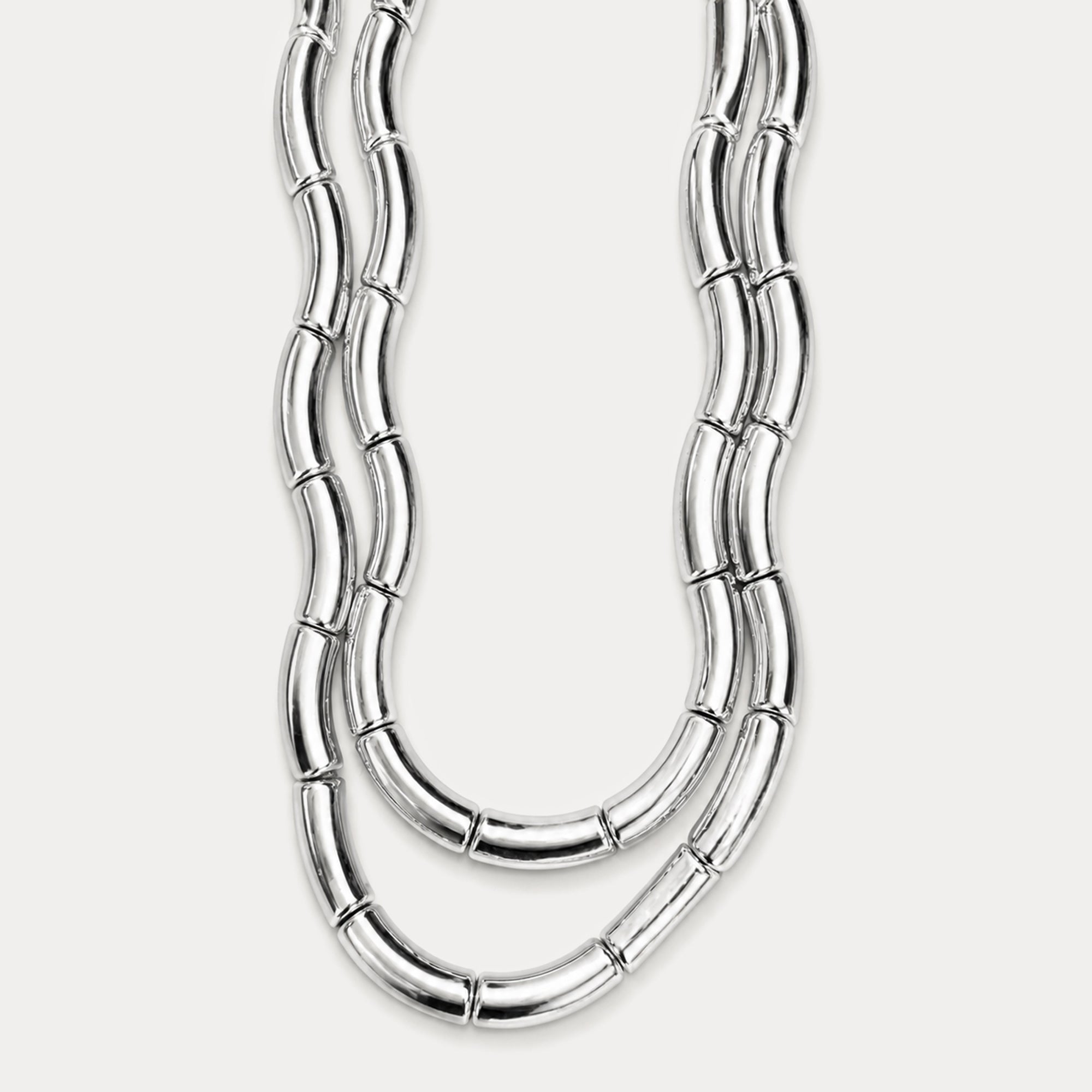 Jelly Metallic Necklace XL Silver – AYOUNIK