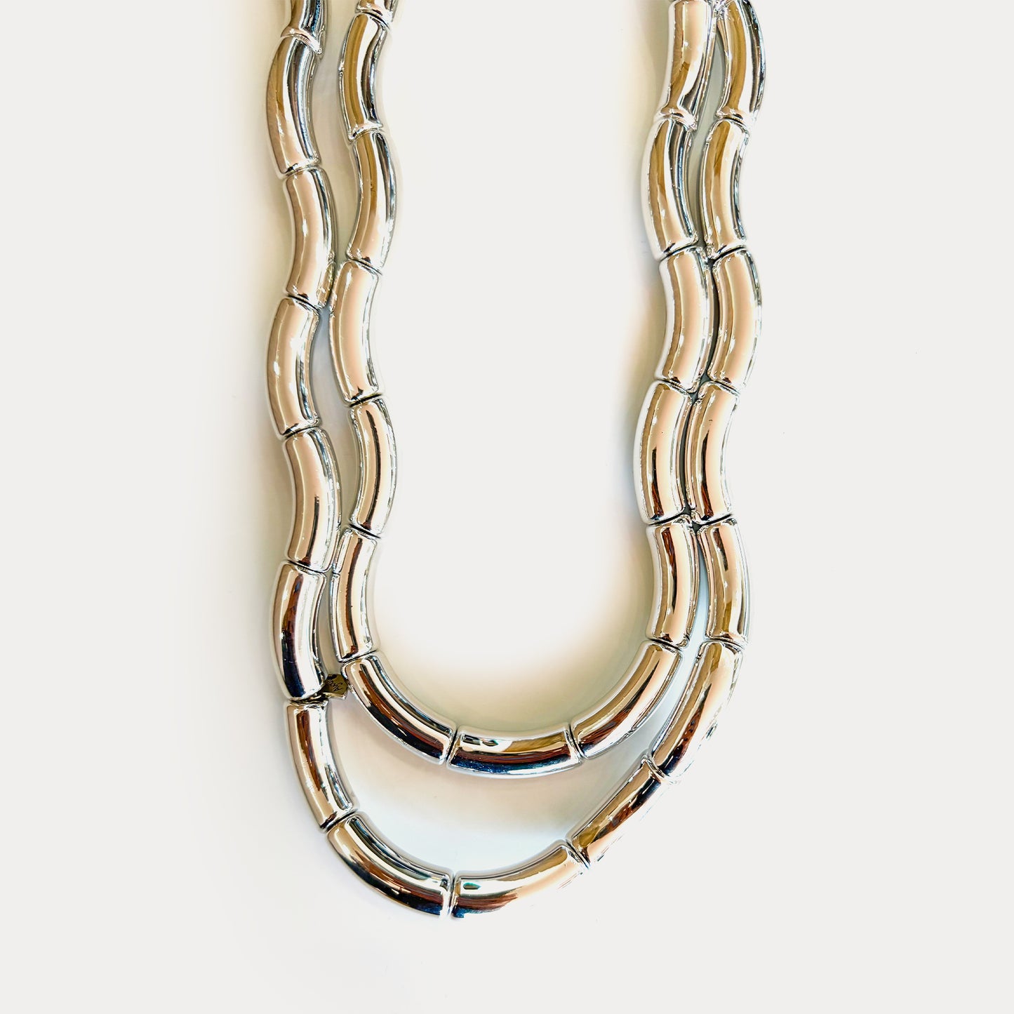 Jelly Metallic Necklace XL Silver