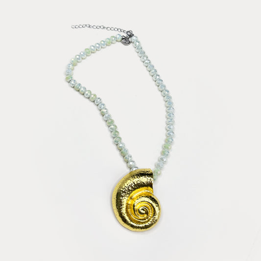 The Mermaid Talisman White Pearly and Gold