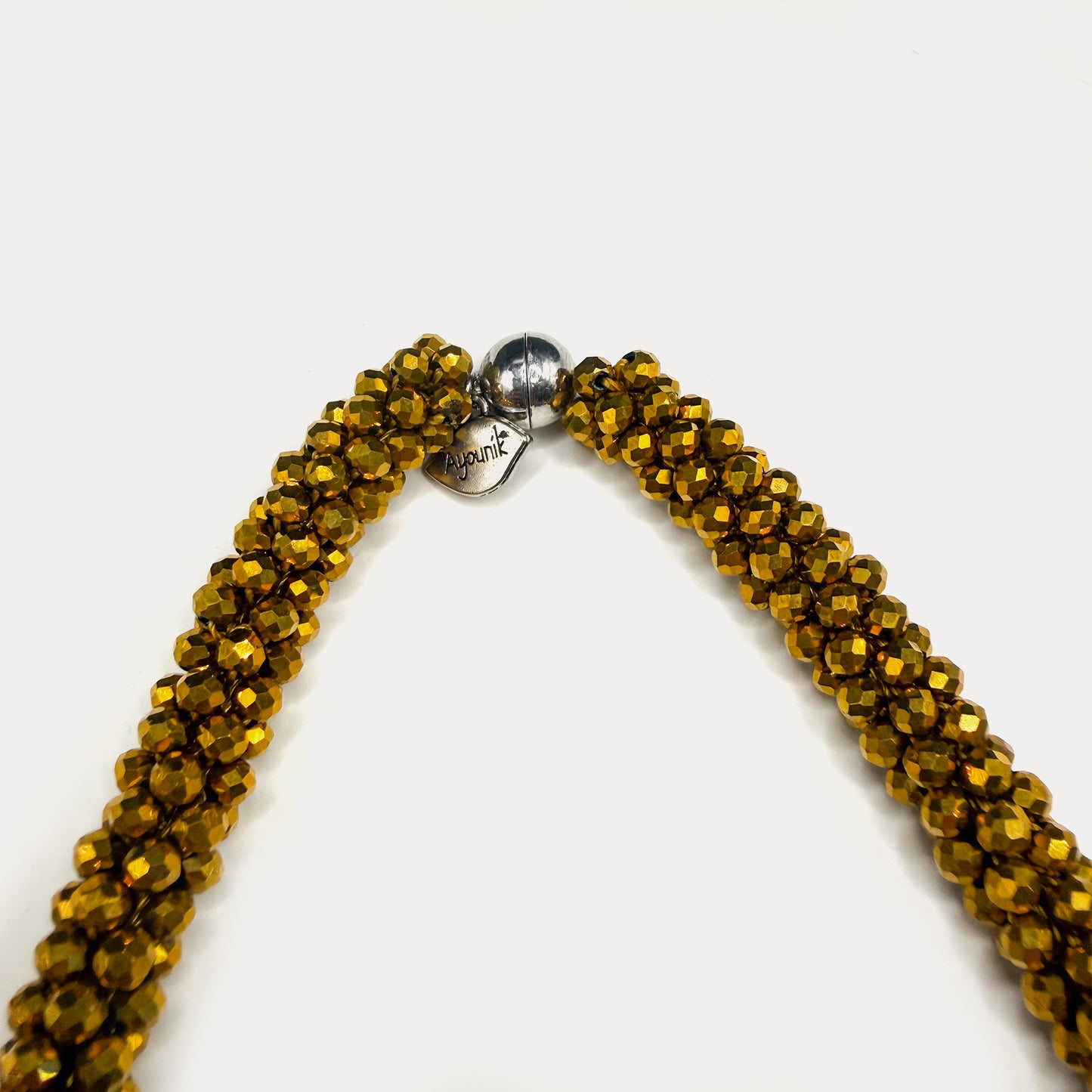 Magnet Crystal Necklace Gold