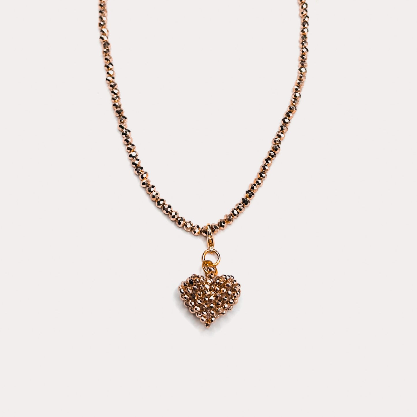 Crystal Heart Necklace Copper