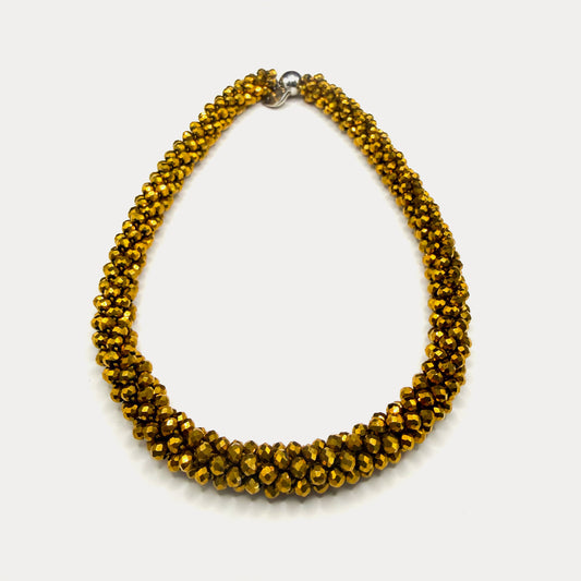 Magnet Crystal Necklace Gold
