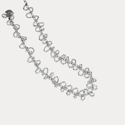Silver II Crystal Wave Necklace