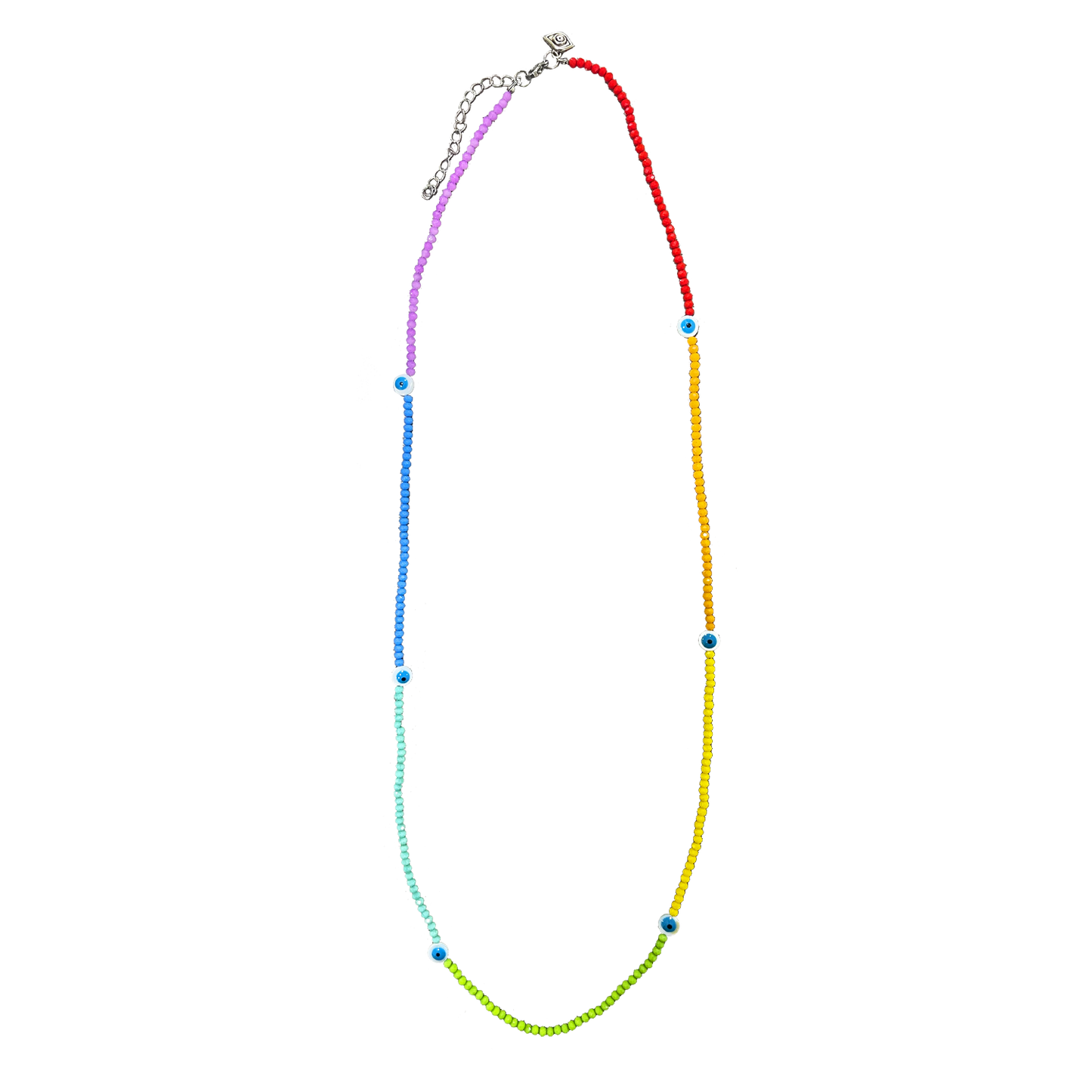 Rainbow Evil Eye Necklace.